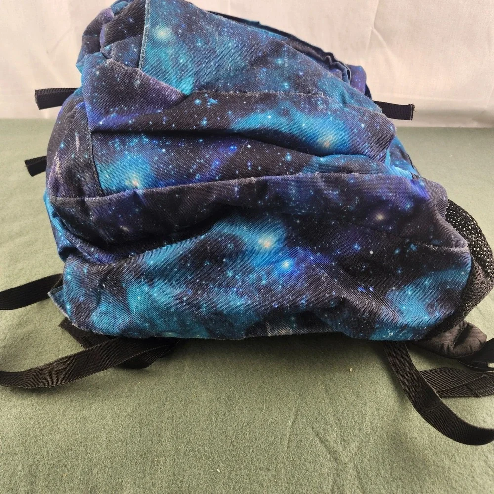 JanSport XL Big Student Laptop Backpack Cosmic Galaxy Blue Cyberspace Dimensions